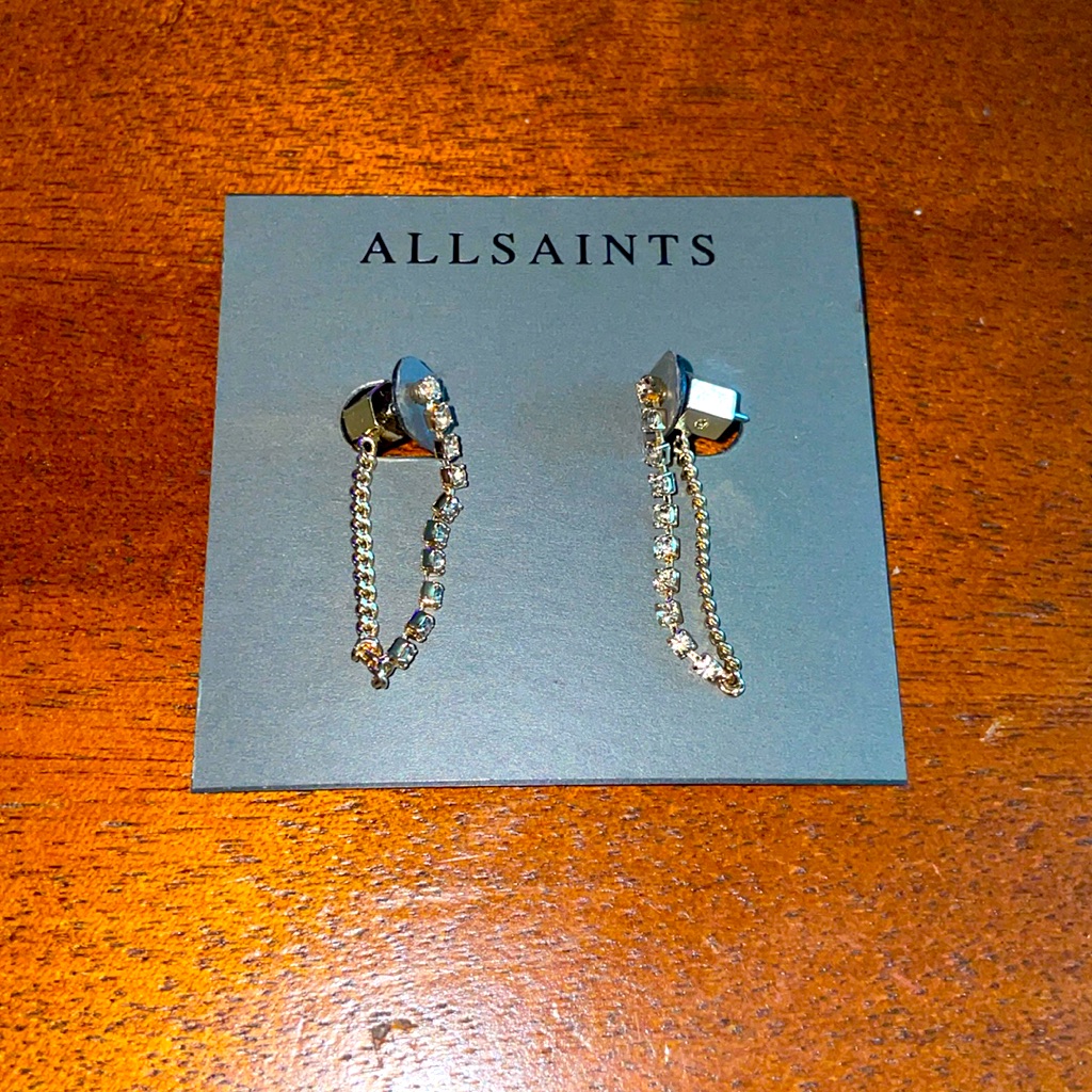 Nwt Gold All Saints Rhinestone Chain Earring Jackets 24$